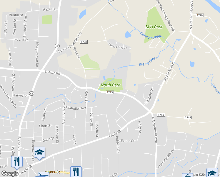 map of restaurants, bars, coffee shops, grocery stores, and more near 849 Sharpe Road in Burlington