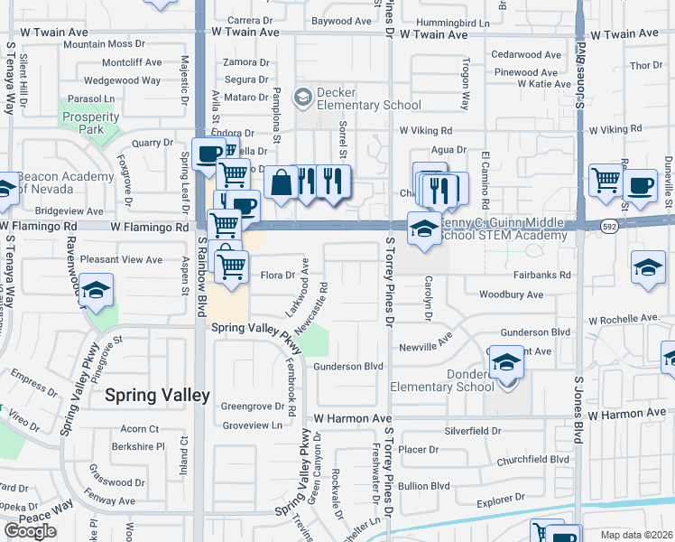 map of restaurants, bars, coffee shops, grocery stores, and more near 4210 Candleberry Court in Las Vegas