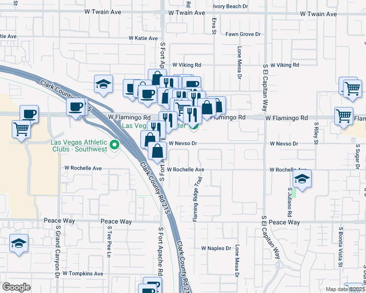 map of restaurants, bars, coffee shops, grocery stores, and more near 9330 Cool Creek Avenue in Las Vegas