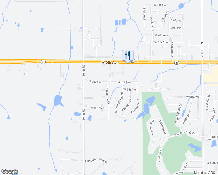 map of restaurants, bars, coffee shops, grocery stores, and more near 715 Pecan Hill Street in Stillwater