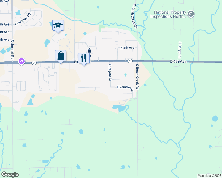 map of restaurants, bars, coffee shops, grocery stores, and more near 3034 East Peachtree Avenue in Stillwater