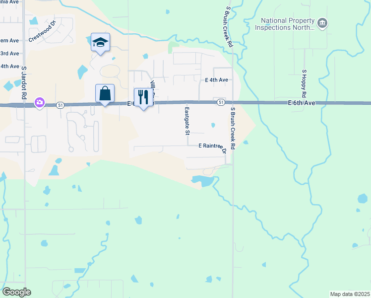 map of restaurants, bars, coffee shops, grocery stores, and more near 3034 East Peachtree Avenue in Stillwater