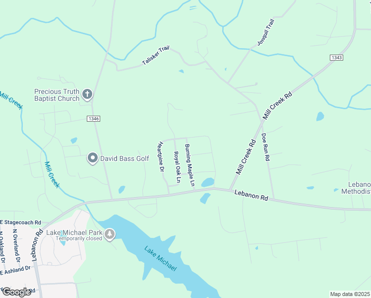 map of restaurants, bars, coffee shops, grocery stores, and more near 956 Burning Maple Lane in Mebane