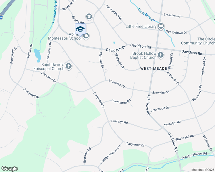 map of restaurants, bars, coffee shops, grocery stores, and more near 6433 Brownlee Drive in Nashville