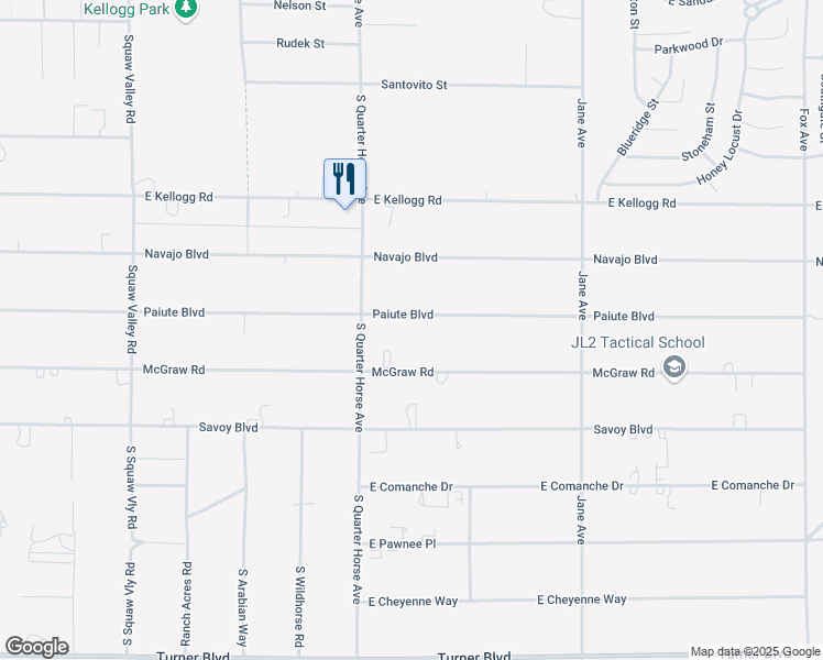 map of restaurants, bars, coffee shops, grocery stores, and more near 4101 Paiute Boulevard in Pahrump