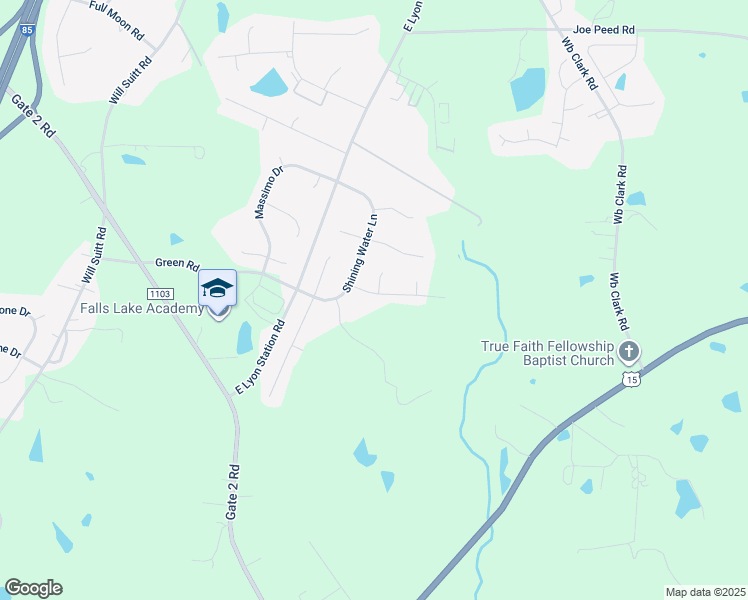 map of restaurants, bars, coffee shops, grocery stores, and more near 1206 Whitman Drive in Creedmoor