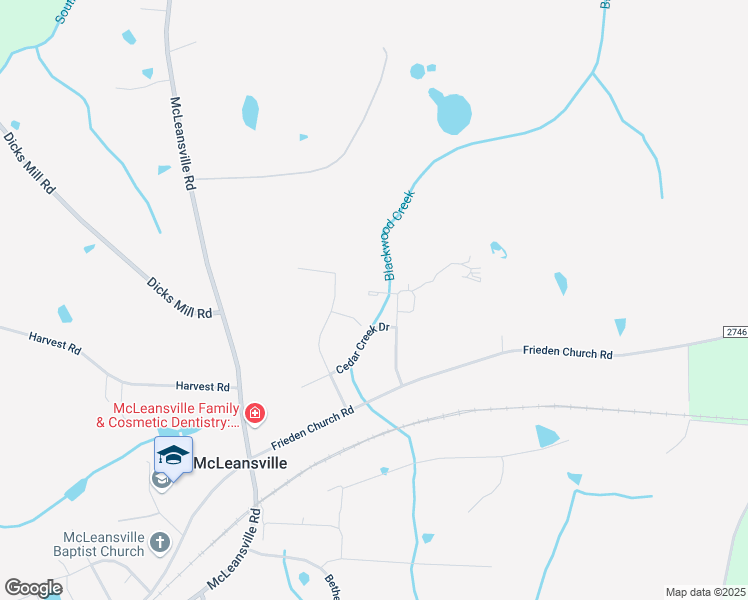 map of restaurants, bars, coffee shops, grocery stores, and more near 2103 Allenwood Road in McLeansville