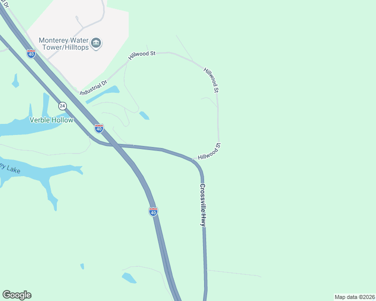 map of restaurants, bars, coffee shops, grocery stores, and more near 17377 Crossville Highway in Monterey