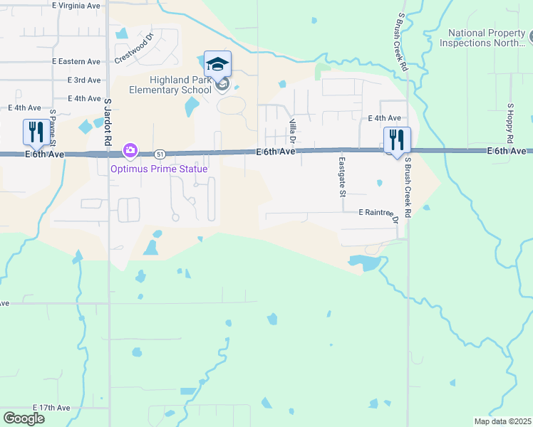 map of restaurants, bars, coffee shops, grocery stores, and more near 2808 East Raintree Drive in Stillwater