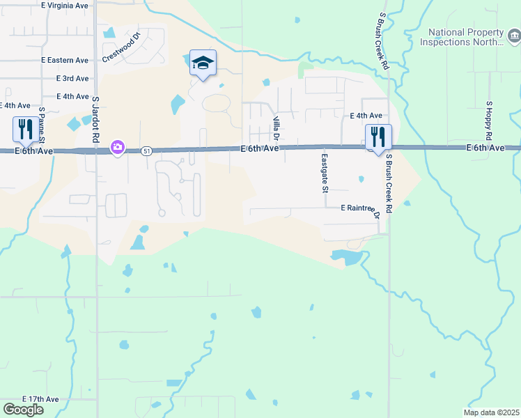 map of restaurants, bars, coffee shops, grocery stores, and more near 2924 East Raintree Drive in Stillwater
