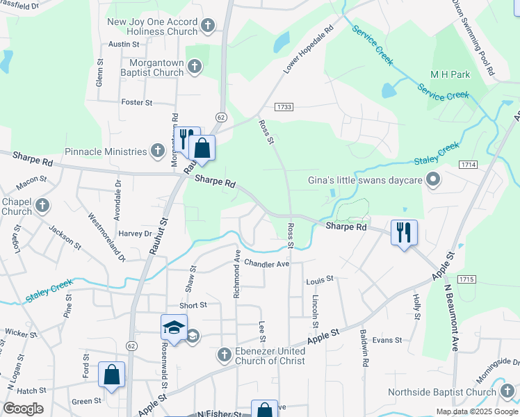map of restaurants, bars, coffee shops, grocery stores, and more near 29 Misty Drive in Burlington