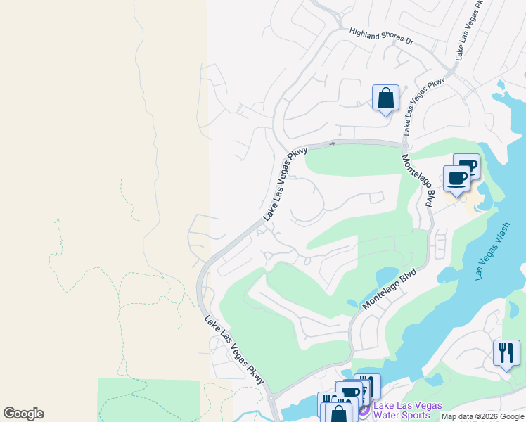 map of restaurants, bars, coffee shops, grocery stores, and more near 10 Strada Principale in Henderson