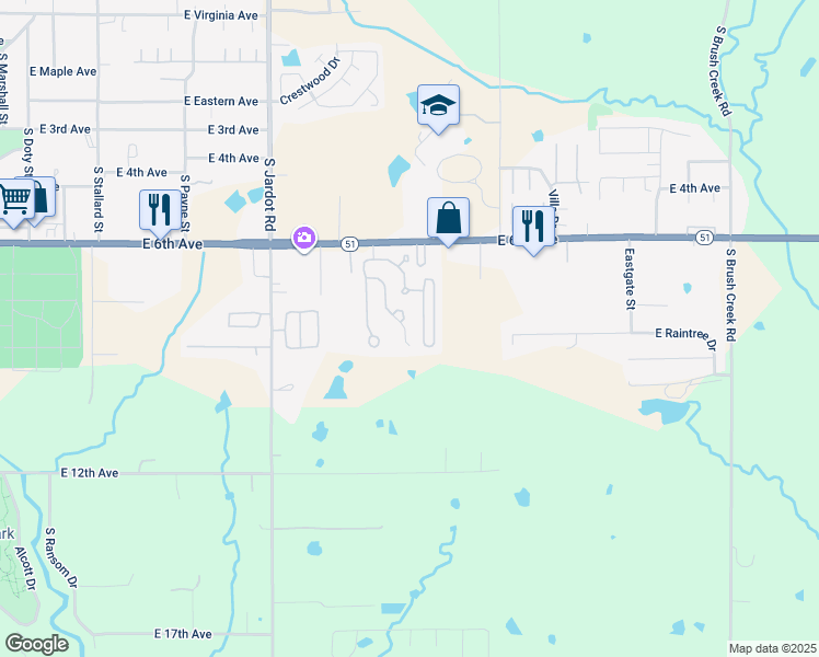 map of restaurants, bars, coffee shops, grocery stores, and more near 909 South Hightower Street in Stillwater
