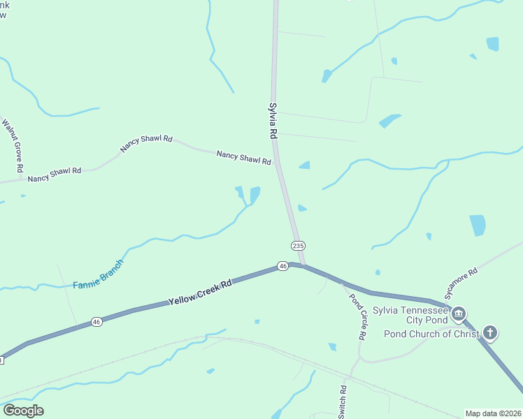 map of restaurants, bars, coffee shops, grocery stores, and more near 2051 Sylvia Road in Dickson