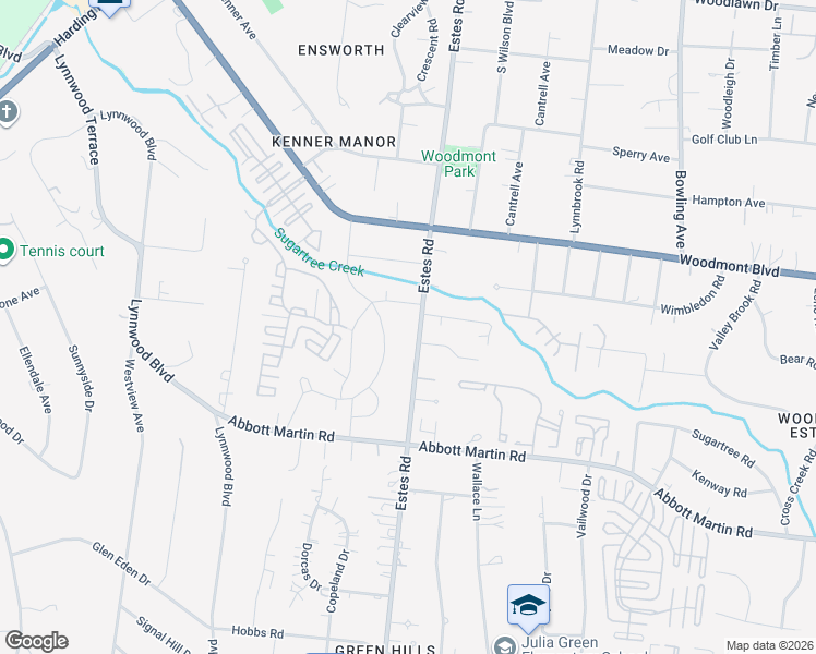map of restaurants, bars, coffee shops, grocery stores, and more near 4005 Auburn Lane in Nashville
