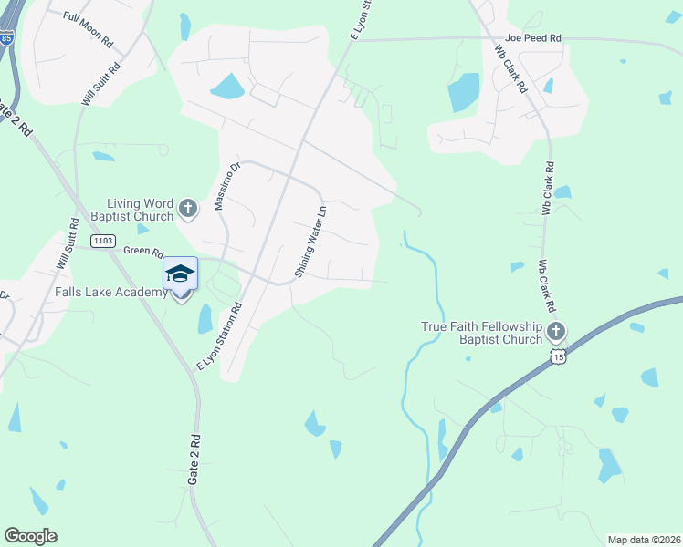 map of restaurants, bars, coffee shops, grocery stores, and more near 1211 Whitman Drive in Creedmoor