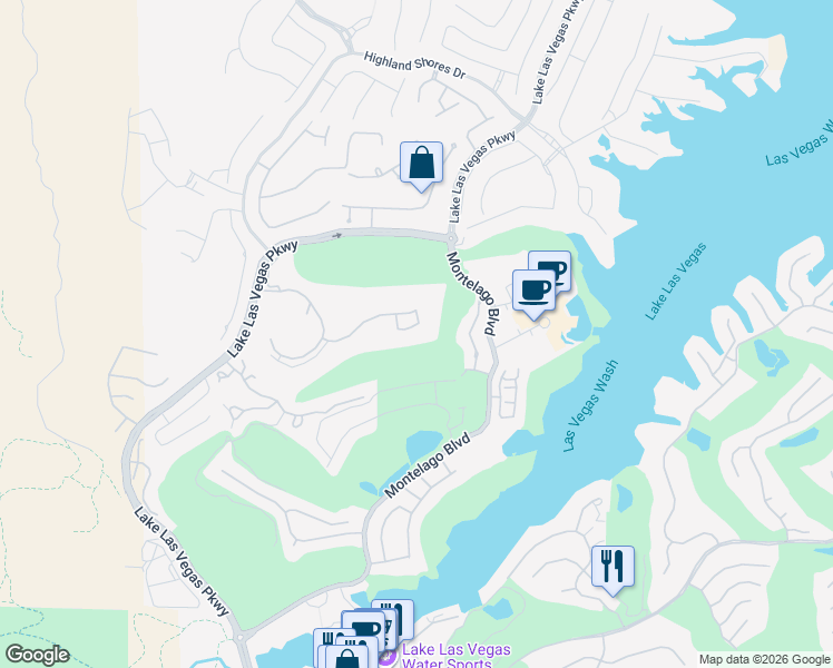 map of restaurants, bars, coffee shops, grocery stores, and more near 23 Strada Bella Vista in Henderson
