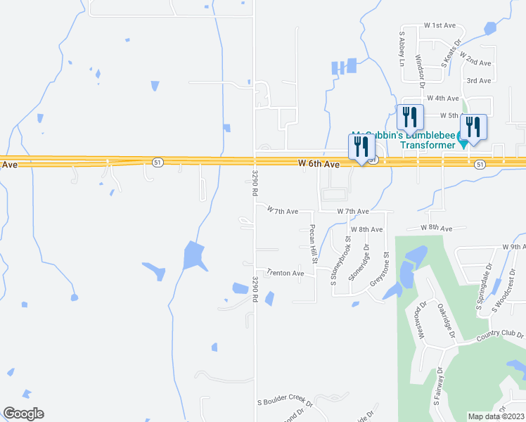 map of restaurants, bars, coffee shops, grocery stores, and more near 5925 West 7th Avenue in Stillwater