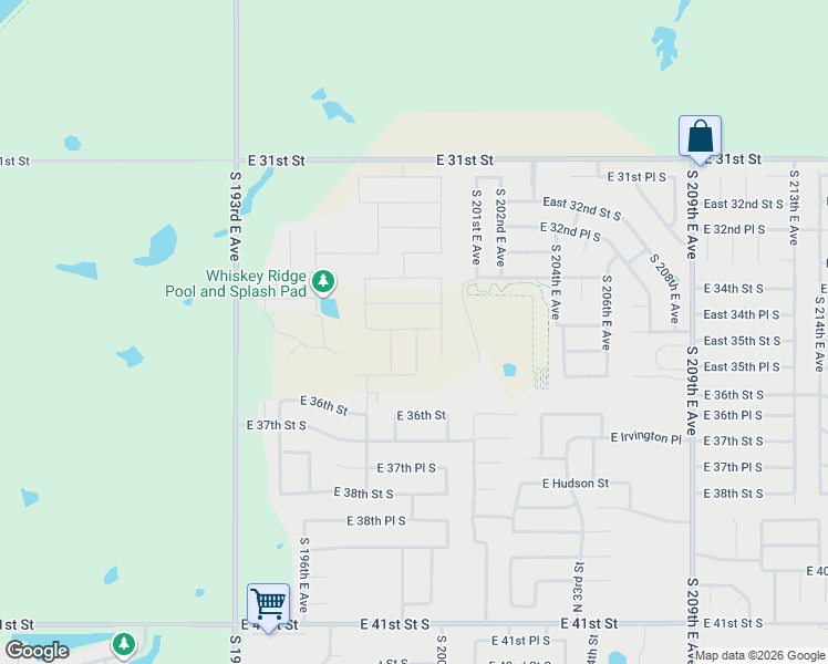 map of restaurants, bars, coffee shops, grocery stores, and more near 6312 N 29th St in Broken Arrow