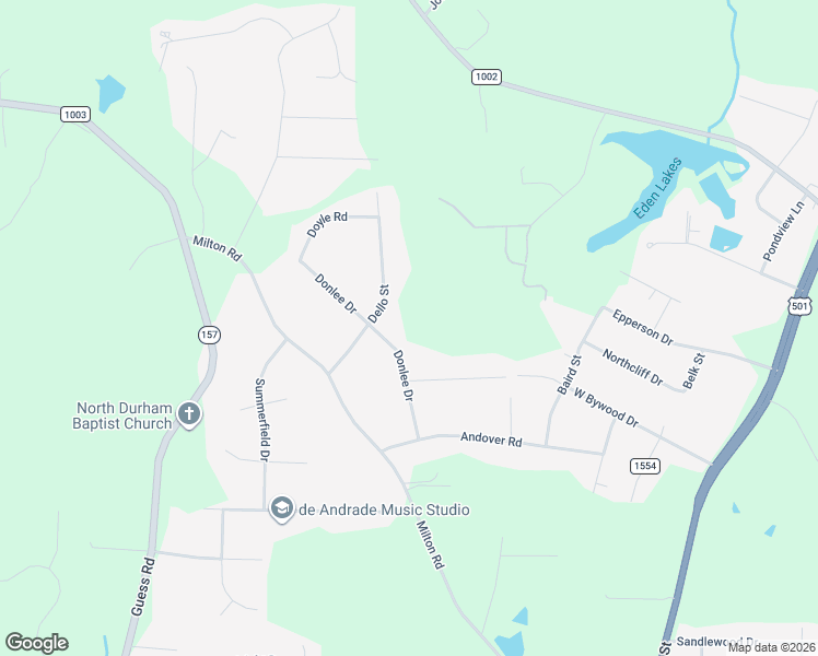 map of restaurants, bars, coffee shops, grocery stores, and more near 646 Donlee Drive in Durham