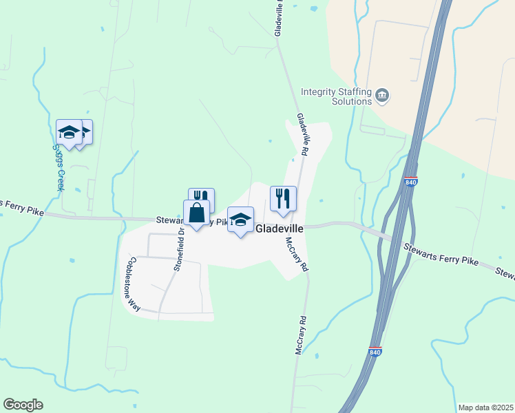 map of restaurants, bars, coffee shops, grocery stores, and more near 8905 Stewarts Ferry Pike in Mt. Juliet