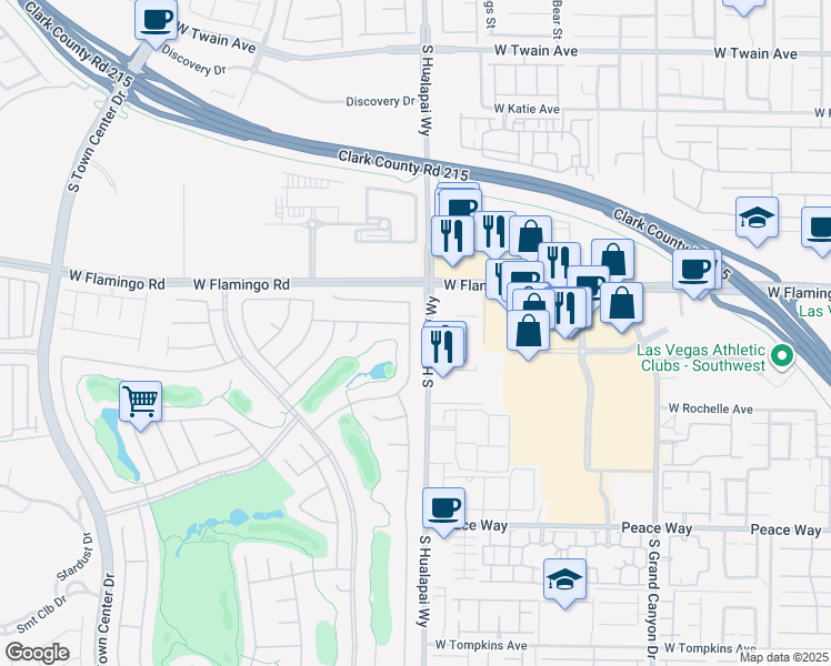 map of restaurants, bars, coffee shops, grocery stores, and more near 4166 Cascada Piazza Lane in Las Vegas