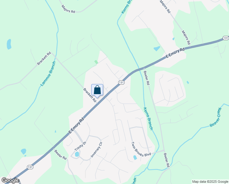 map of restaurants, bars, coffee shops, grocery stores, and more near 6704 Bajor Lane in Knoxville