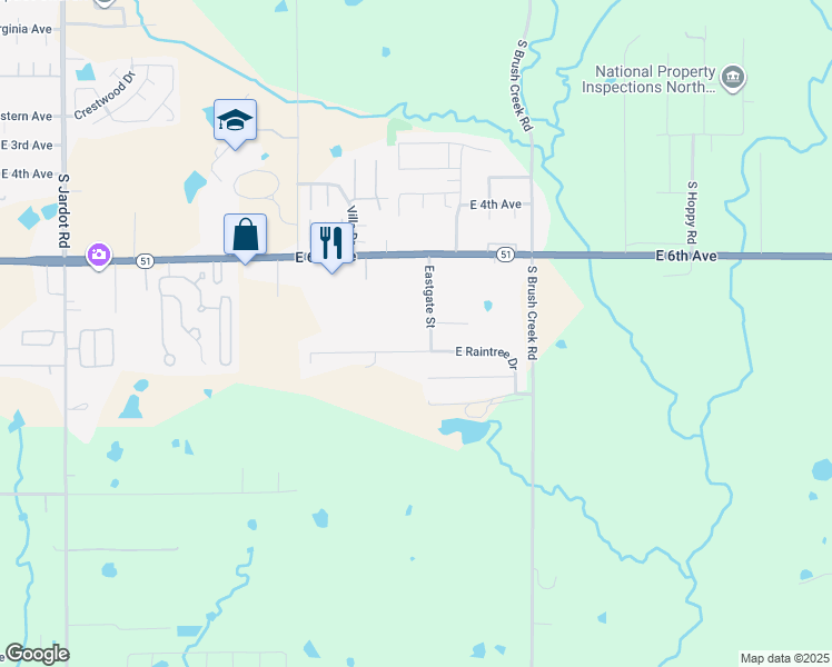 map of restaurants, bars, coffee shops, grocery stores, and more near 724 Eastgate Street in Stillwater