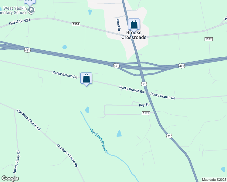 map of restaurants, bars, coffee shops, grocery stores, and more near 3228 Rocky Branch Road in Hamptonville