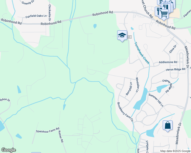 map of restaurants, bars, coffee shops, grocery stores, and more near 1016 Wood Duck Lane in Winston-Salem