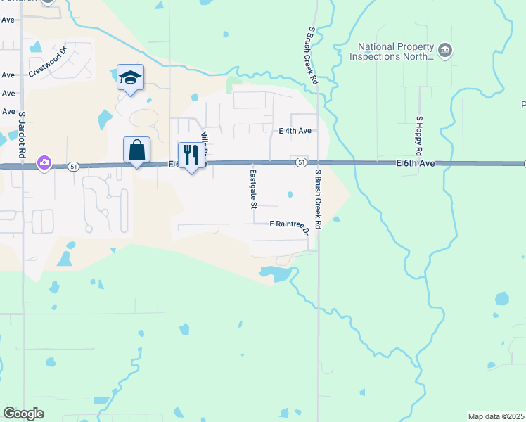 map of restaurants, bars, coffee shops, grocery stores, and more near 723 Eastgate Street in Stillwater