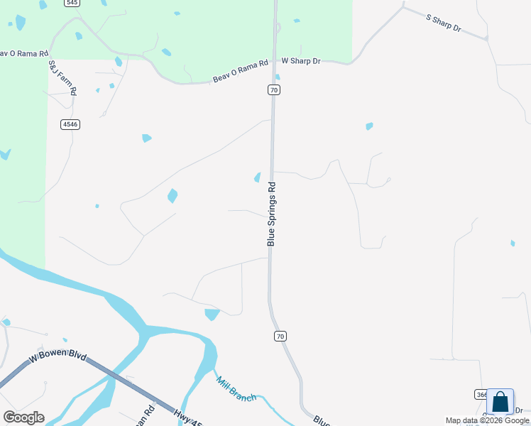 map of restaurants, bars, coffee shops, grocery stores, and more near 811 Blue Springs Road in Fayetteville