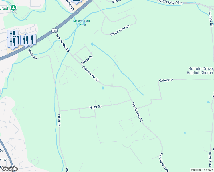 map of restaurants, bars, coffee shops, grocery stores, and more near 1349 Fate Rankin Road in Jefferson City