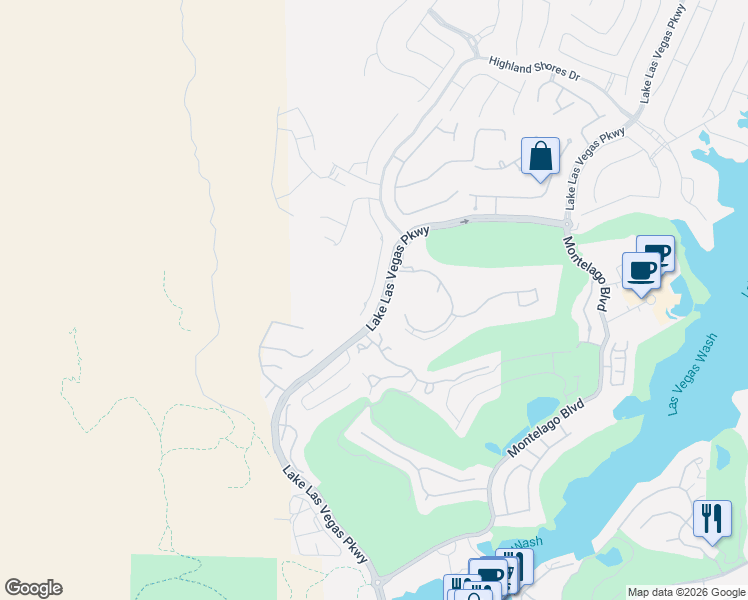 map of restaurants, bars, coffee shops, grocery stores, and more near 36 Via Vasari in Henderson