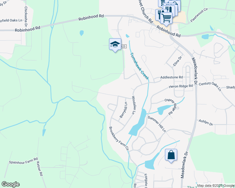 map of restaurants, bars, coffee shops, grocery stores, and more near 5635 Cedarmere Drive in Winston-Salem