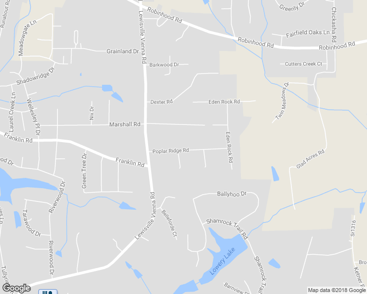 map of restaurants, bars, coffee shops, grocery stores, and more near 6941 Poplar Ridge Road in Lewisville