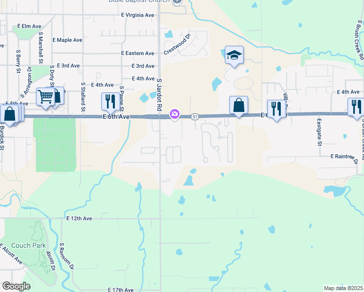 map of restaurants, bars, coffee shops, grocery stores, and more near 79 Pinewood Circle in Stillwater