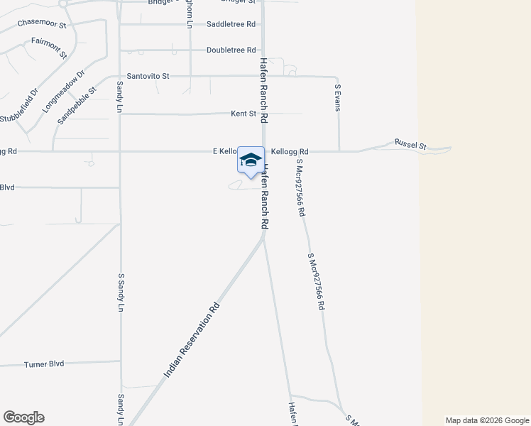 map of restaurants, bars, coffee shops, grocery stores, and more near Hafen Ranch Road in Pahrump