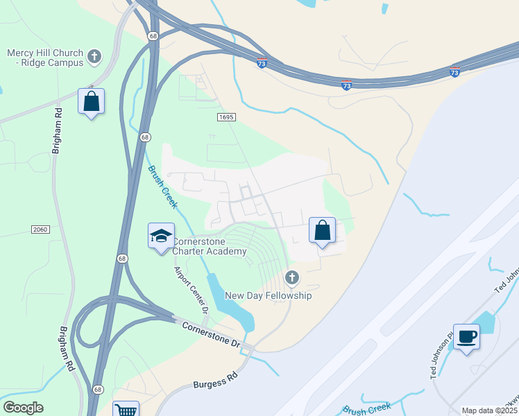 map of restaurants, bars, coffee shops, grocery stores, and more near 112 Goldfinch Avenue in Greensboro