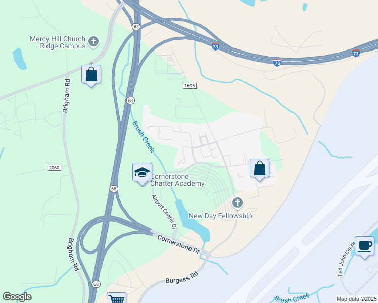 map of restaurants, bars, coffee shops, grocery stores, and more near 321 Mourning Dove Terrace in Greensboro