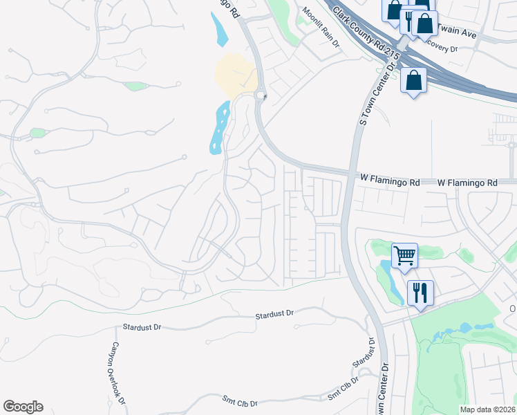map of restaurants, bars, coffee shops, grocery stores, and more near 25 Owl Ridge Court in Las Vegas