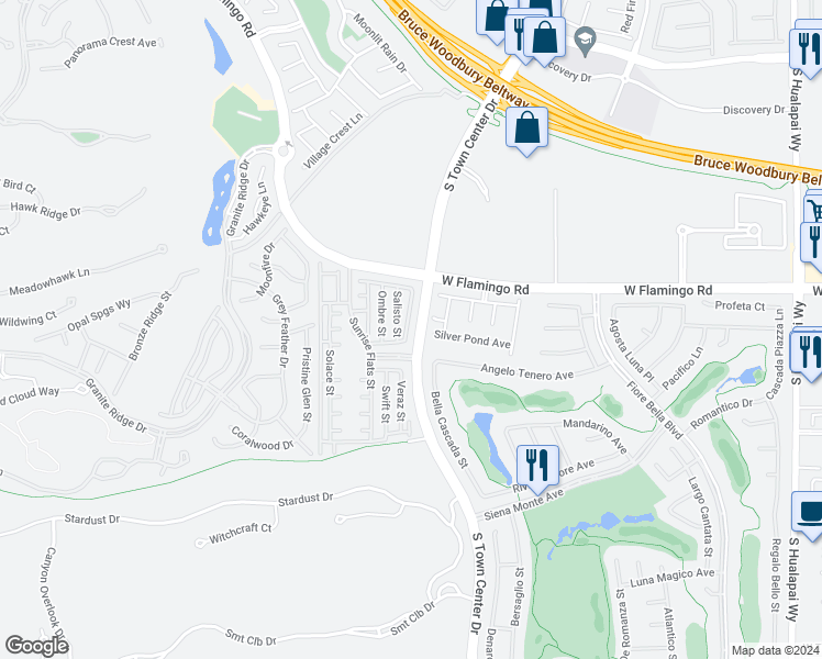 map of restaurants, bars, coffee shops, grocery stores, and more near 4162 Yucca Bloom Street in Las Vegas