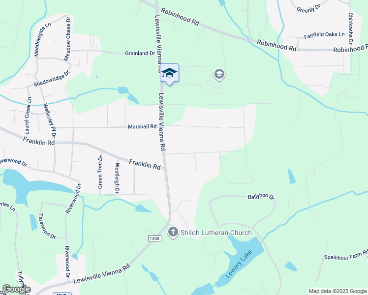 map of restaurants, bars, coffee shops, grocery stores, and more near 6957 Poplar Ridge Road in Lewisville