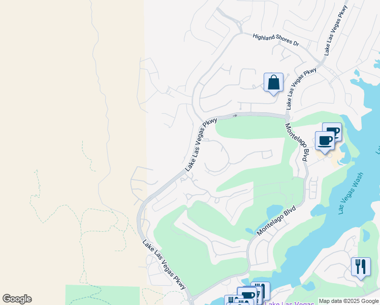 map of restaurants, bars, coffee shops, grocery stores, and more near 36 Via Vasari in Henderson