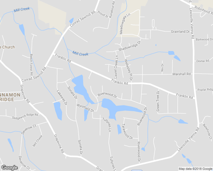 map of restaurants, bars, coffee shops, grocery stores, and more near 315 Graydon Court in Lewisville