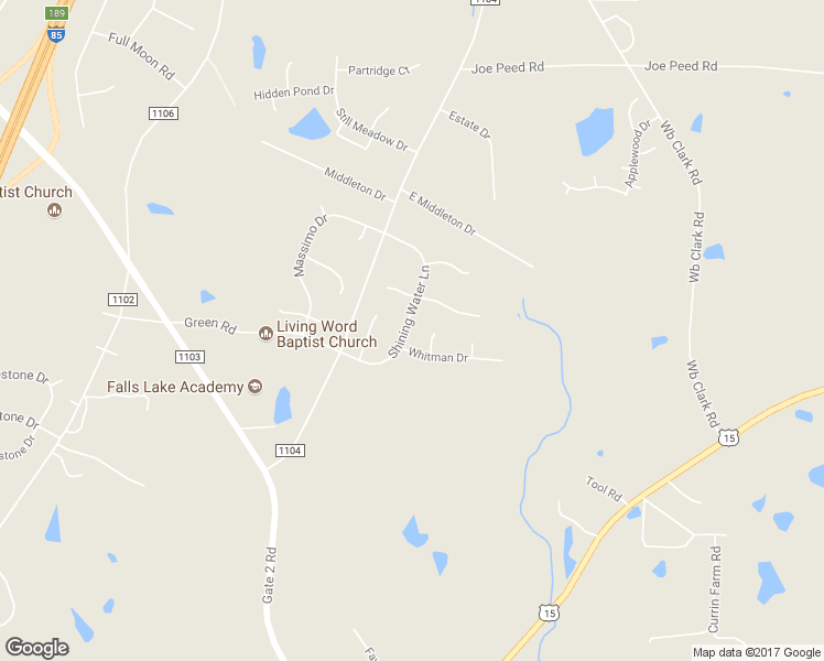 map of restaurants, bars, coffee shops, grocery stores, and more near 1200 Shining Water Lane in Creedmoor