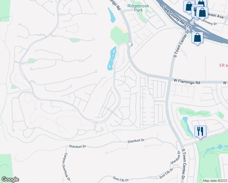 map of restaurants, bars, coffee shops, grocery stores, and more near 41 Owl Ridge Court in Las Vegas