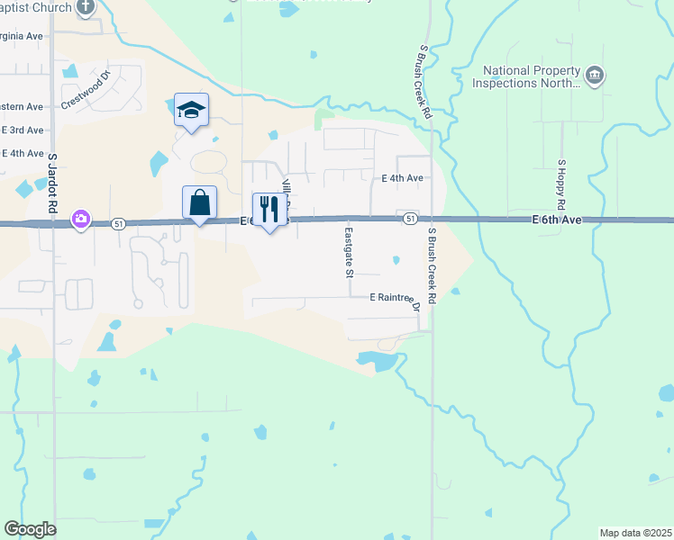 map of restaurants, bars, coffee shops, grocery stores, and more near 724 Eastgate Street in Stillwater