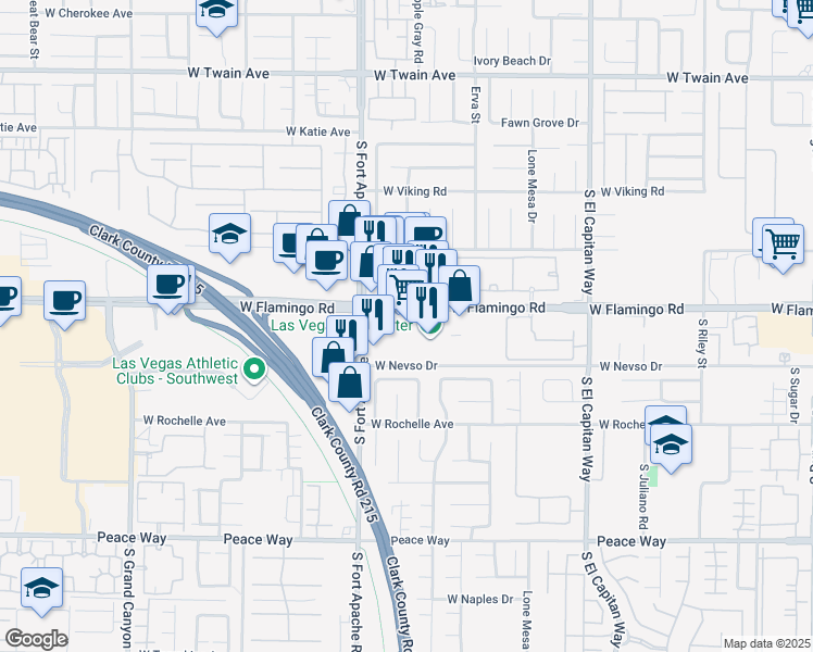 map of restaurants, bars, coffee shops, grocery stores, and more near 4170 S Fort Apache Rd in Las Vegas