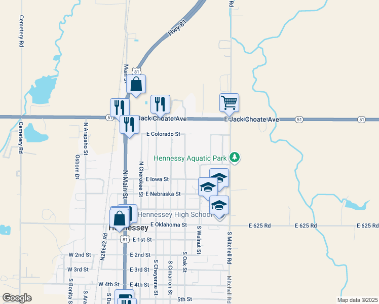 517 North Oak Avenue, Hennessey OK Walk Score